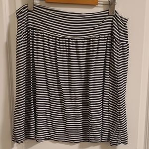 Navy and white striped jersey skirt
